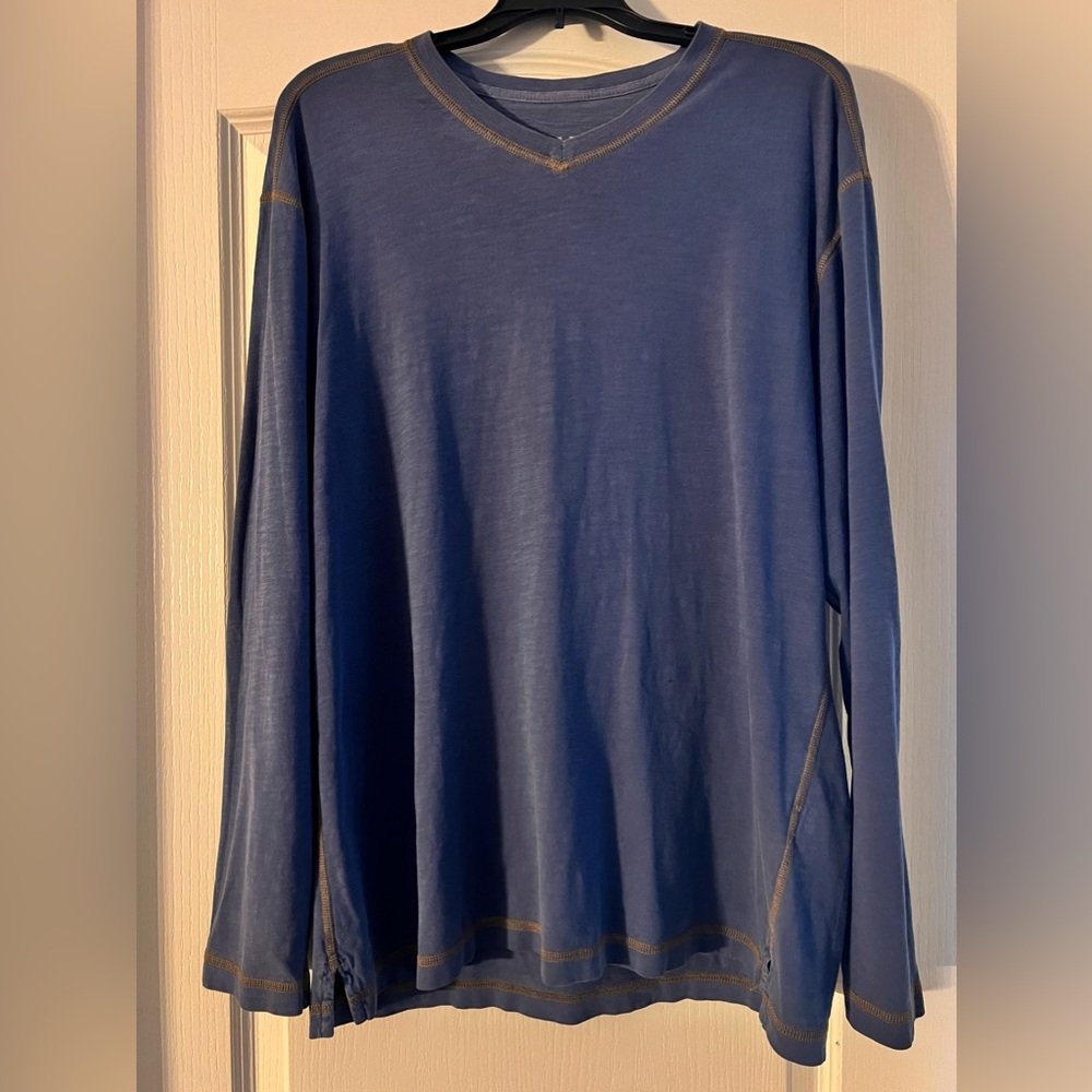 Orvis Men’s Montana Morning High V-Neck Long-Sleeved T-Shirt Sz Medium
